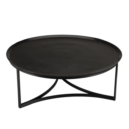 JOHAN Round Coffee Table 100x100cm Black Aluminum