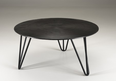 Table basse ronde JOHAN 75x75cm noir