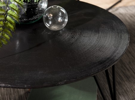 JOHAN Round Coffee Table 75x75cm Black Aluminum