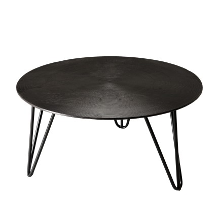 JOHAN Round Coffee Table 75x75cm Black Aluminum
