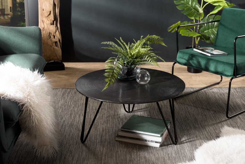 JOHAN Round Coffee Table 75x75cm Black Aluminum JOHAN Round Coffee Table 75x75cm Black Aluminum