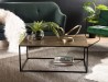 Table basse rectangulaire JOHAN 98x57cm doré et noir
