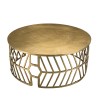 Table basse ronde JOHAN en aluminium doré