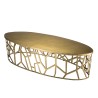 Table basse ovale JOHAN 150x60cm aluminium doré