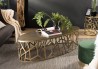 Table basse ovale JOHAN 150x60cm aluminium doré