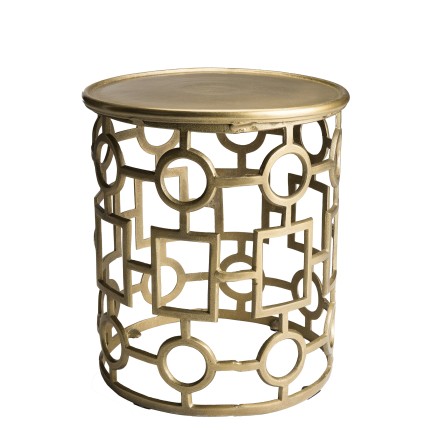 Table d'appoint JOHAN en aluminium doré