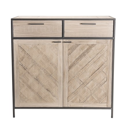 CARLA Buffet - Fir Wood and Metal 2 Doors 2 Drawers