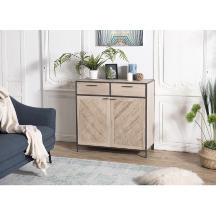 CARLA Buffet - Fir Wood and Metal 2 Doors 2 Drawers