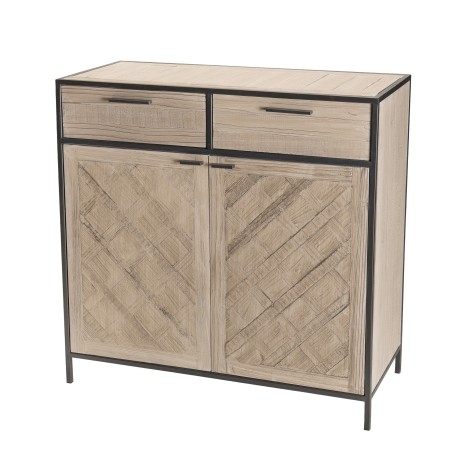 CARLA Buffet - Fir Wood and Metal 2 Doors 2 Drawers