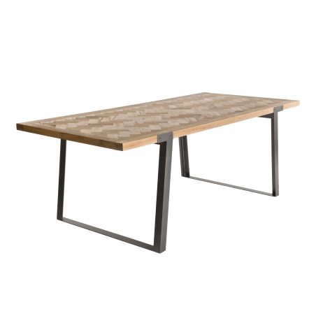 Table à manger CARLA 220x100cm bois et métal