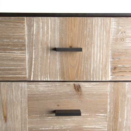 CARLA Chest of Drawers - Vintage Fir Wood and Metal Legs