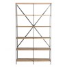 CARLA Shelving Unit - Teak and Metal Shelf with 5 Levels