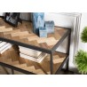 CARLA TV Stand - Teak Wood and Metal - 2 Levels