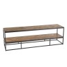 CARLA TV Stand - Teak Wood and Metal - 2 Levels