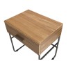 CARLA - Teak Wood Bedside Table with Metal Legs