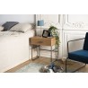 CARLA - Teak Wood Bedside Table with Metal Legs