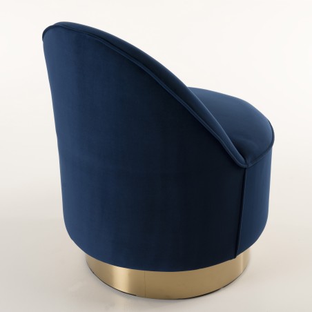AGATHE Velvet Blue Navy Armchair - Refined Design for Comfort