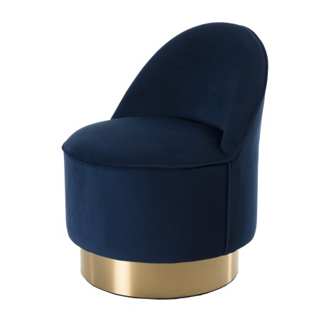 AGATHE Velvet Blue Navy Armchair - Refined Design for Comfort