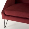 AGATHE - Bordeaux Velvet Armchair with Metal Hairpin Legs
