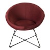 AGATHE Bordeaux Velvet Armchair - Cosy Round Design