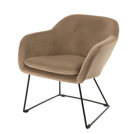 Fauteuil AGATHE en velours beige