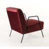 AGATHE Velvet Bordeaux Lounge Chair - Metal Legs