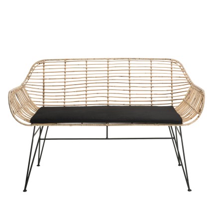 Canapé 2 places rotin naturel CAMILLE - LONG ISLAND