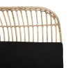 CAMILLE Natural Rattan Armchair with Black Cushion