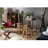 Set de bar bois NORA - Table 90x40cm et 2 tabourets Mahogany Belina