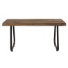 NORA - Brown Bench 90x34cm 1 Seat Teak and Metal Legs - Vintage Spirit