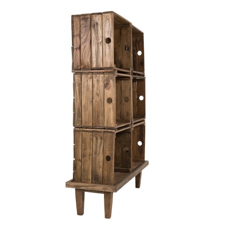 NORA Storage Unit - 6 Brown Wooden Crates - Vintage Spirit
