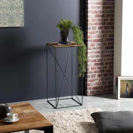Table d'appoint carrée bois teck recyclé 35x35cm MAXENCE