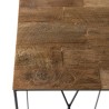 MAXENCE - Square Teak Recycled Wood Side Table 35x35cm Black Metal Leg