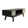 LEON Black TV Stand with 2 Brown Drawers - Pine Motifs