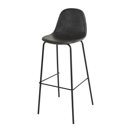 Lot de 2 tabourets de bar John noir 80cm