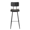 TOM Set of 2 James Bar Stools - Black, Seat Height 80 cm