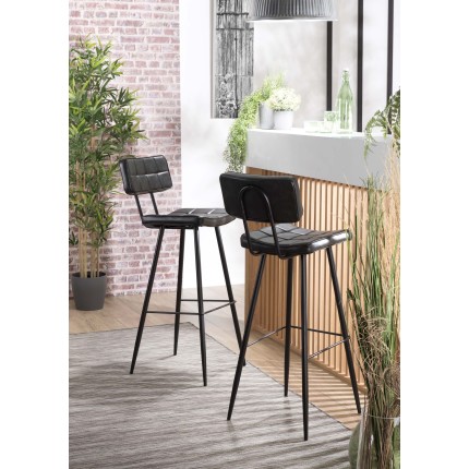 Lot 2 tabourets bar James noir 80cm