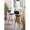 TOM Set of 2 James Bar Stools - Black, Seat Height 80 cm