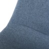TOM - Set of 2 Blue Fabric Chairs with Black Metal Legs