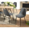 Lot 2 chaises TOM tissu anthracite
