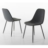 Lot 2 chaises TOM tissu anthracite