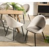 Lot 2 chaises velours chamois beige TOM
