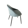 Lot 2 chaises velours bleu TOM métal noir