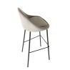Lot 2 tabourets bar velours chamois beige