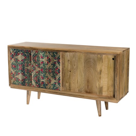 INDRA Natural Mango Wood Buffet 160x45cm with 2 Sliding Doors