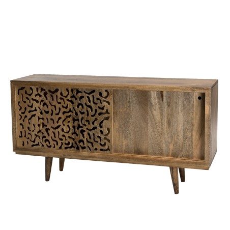 INDRA Mango Wood Sideboard 160x45cm - 2 Sliding Doors 1 Shelf