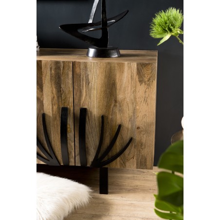 Buffet INDRA bois Manguier 177x45cm 4 portes