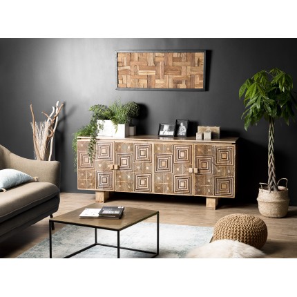 Buffet bois Manguier INDRA 177x45cm 4 portes