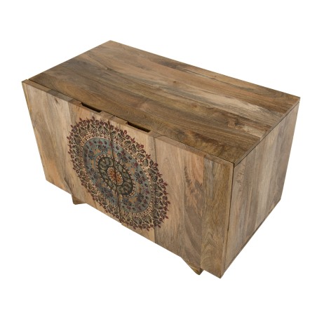 INDRA Mango Wood Sideboard 83x45cm 2 Doors 2 Shelves - Colombo