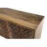 INDRA Mango Wood Console Table 160x35cm - 2 Sliding Doors 1 Shelf